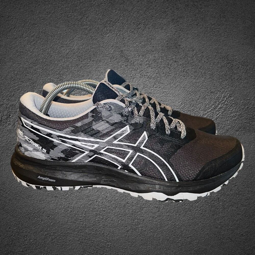 ASICS Gel Scram 5 Womens Size 11.5 Shoes Black & White Running Sneakers 1012A474